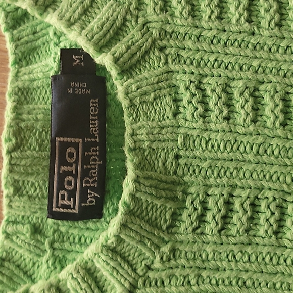 POLO BY RALPH LAUREN  GREEN SWEATER - Picture 12 of 15